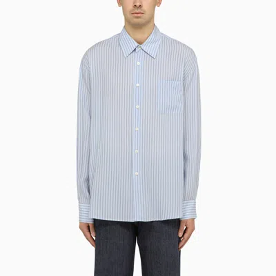 Shop Our Legacy Blue Striped Cotton Shirt In Light Blue
