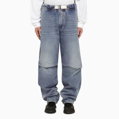 Shop Darkpark Jordan Blue Denim Wide Jeans In Light Blue