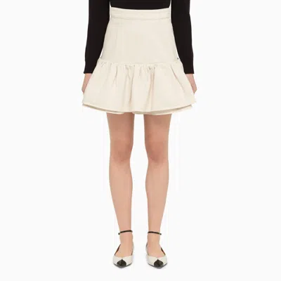 Shop Patou | White Cotton Flounced Mini Skirt