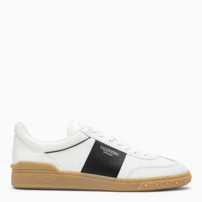 Shop Valentino Low Top Upvillage White Leather Trainer