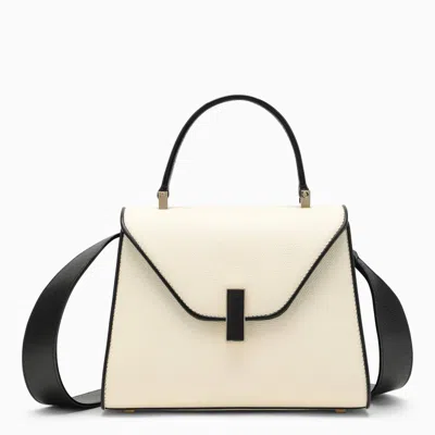 Shop Valextra Iside Mini White/black Handbag In Beige
