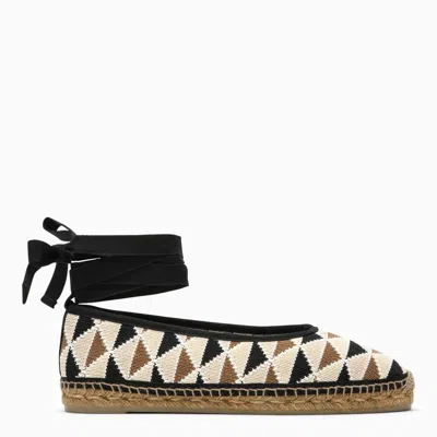 Castaã±er Carina Low Espadrilles In Multicoloured Crochet In Multicolor