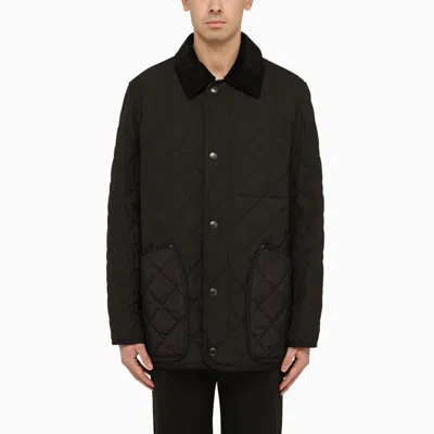 Shop Burberry Black Country Jacket In Quilted Twill