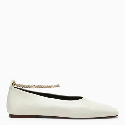 Shop Maria Luca Ballerina Augusta Ivory With Chain In White