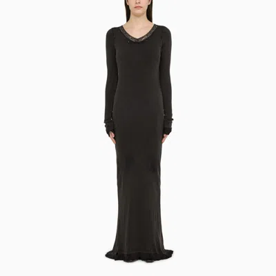 Shop Balenciaga | Black Cotton Maxi Lingerie Dress