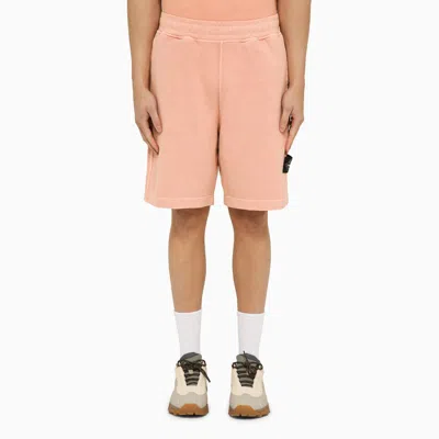 Shop Stone Island | Rust-coloured Cotton Bermuda Shorts In Orange
