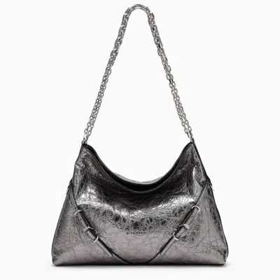 Shop Givenchy | Medium Voyou Chain Bag In Black Leather In Grey