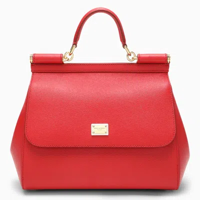 Shop Dolce & Gabbana Red Sicily Medium Handbag