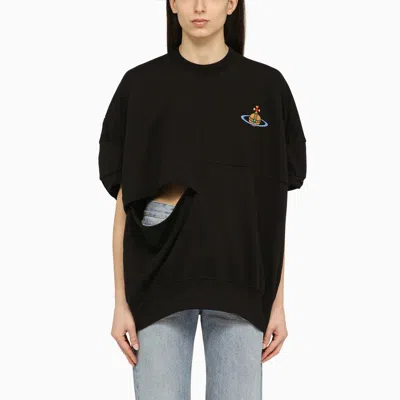 Shop Vivienne Westwood Black Cotton Over-shirt With Cut-out