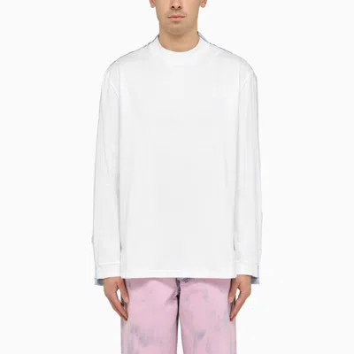 Shop Marni | White T-shirt With Cotton Shirt Insert