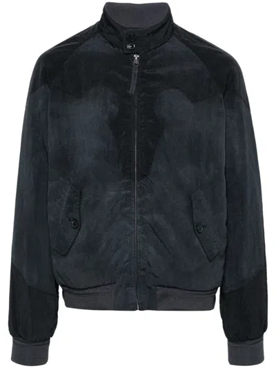 Shop Maison Margiela Crinkled Zip-up Jacket In Charcoal
