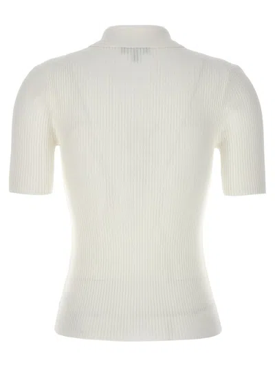Shop Theory Ribbed Polo Shirt In White
