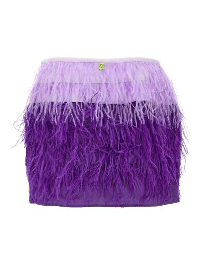 Shop Twinset 'myfo' Mini Skirt In Purple