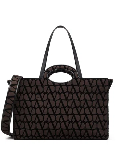 Shop Valentino Garavani Le Troisieme Toile Iconographe Tote Bag In Brown