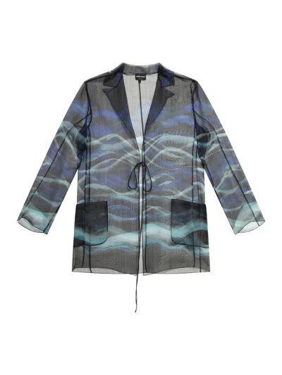 Shop Giorgio Armani Shirt In Transparent Fabric In Black