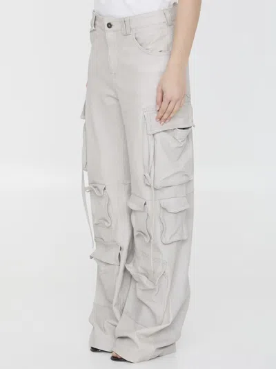 Salvatore Santoro Leather Cargo Pants In Beige