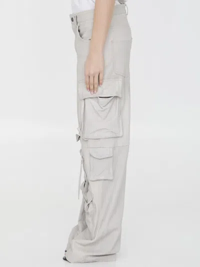Salvatore Santoro Leather Cargo Pants In Beige