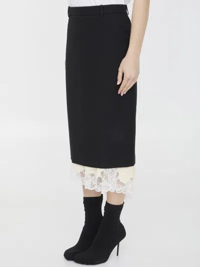 Shop Balenciaga Lingerie Tailored Skirt In Black