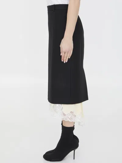 Shop Balenciaga Lingerie Tailored Skirt In Black