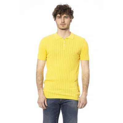 Shop Distretto12 Yellow Cotton Polo Shirt
