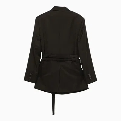 Shop Acne Studios Wool-blend Jacket With Belt In Black