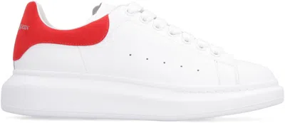 Shop Alexander Mcqueen Larry Leather Sneakers In White