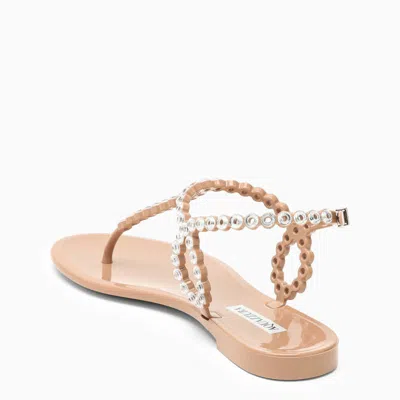 Shop Aquazzura Almost Bare Powder Sandal With Crystals In Pink