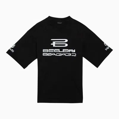 Shop Balenciaga Ai Generated Medium Fit Black/white T-shirt