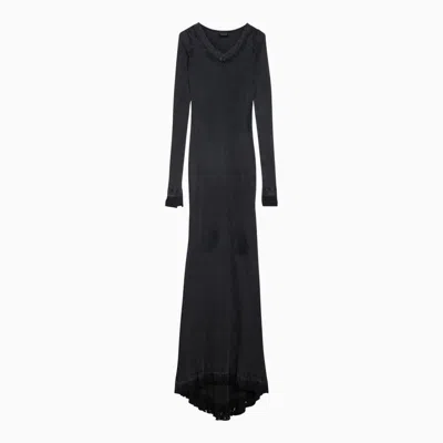 Shop Balenciaga Maxi Lingerie Dress In Black