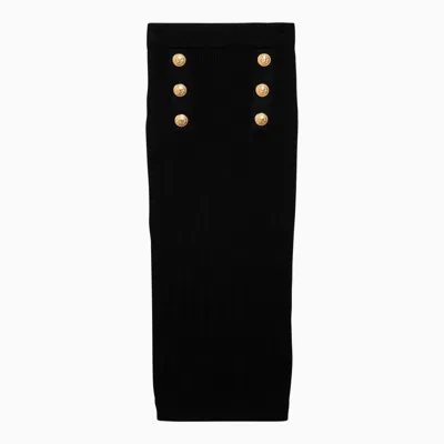 Shop Balmain Skirt With Buttons In Black