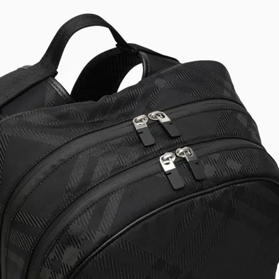 Shop Burberry Backpack In Jacquard Check In Black
