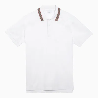 Shop Burberry Classic Pique Polo Shirt In White
