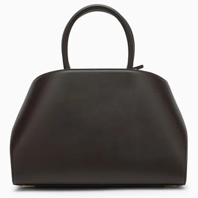Shop Ferragamo Hug S Dark Brown/natural Handbag In Beige