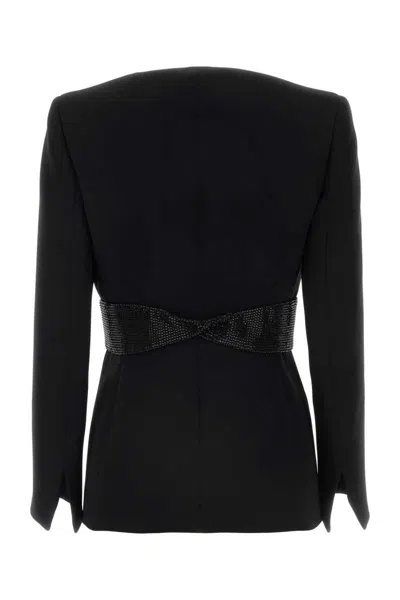 Shop Giorgio Armani Jackets And Vests In Black