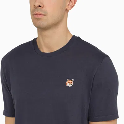 Shop Maison Kitsuné T-shirt With Logo Patch In Blue