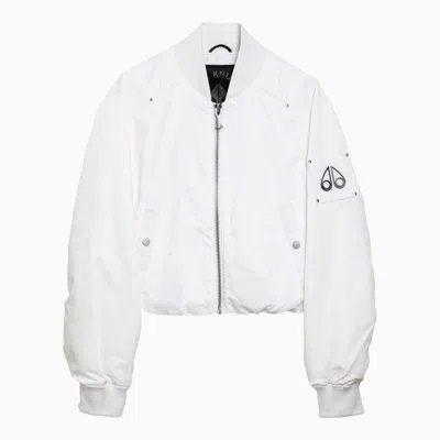 Shop Moose Knuckles Lightweight Zipped Jacket In White