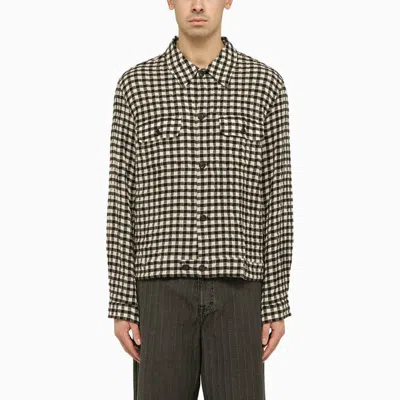 Shop Our Legacy Black/white Blend Checked Shirt Jacket