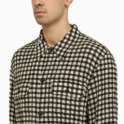 Shop Our Legacy Black/white Blend Checked Shirt Jacket