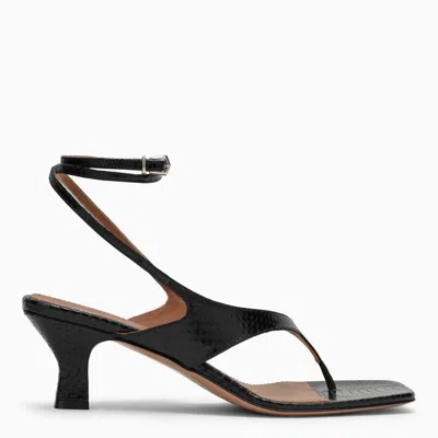 Shop Paris Texas Portofino Thong Mule In Black