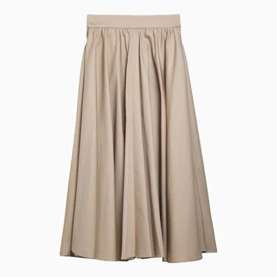 Shop Patou Flounced Midi Skirt In Beige