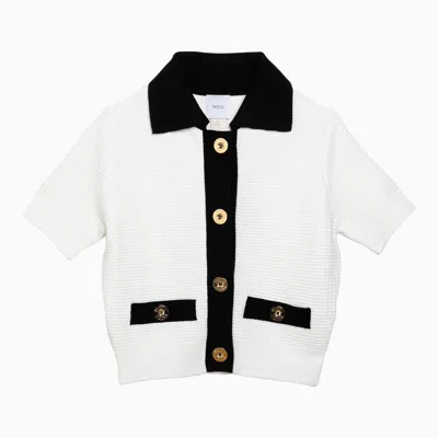 Shop Patou Cardigan With Gold Buttons In White