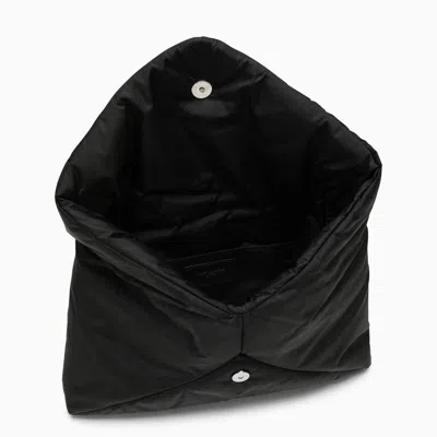 Shop Saint Laurent Cassandre Large Envelope Nylon Clutch Bag In Black