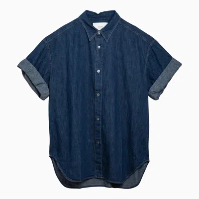 Shop Studio Nicholson Denim Oversize Shirt In Blue