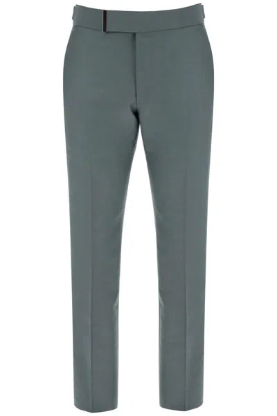 Shop Tom Ford Atticus Tailored Trousers In Mikado In Green