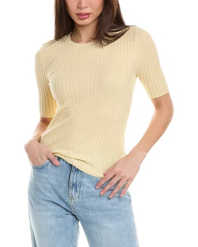 Shop 7 For All Mankind Rib Crewneck Top In Yellow