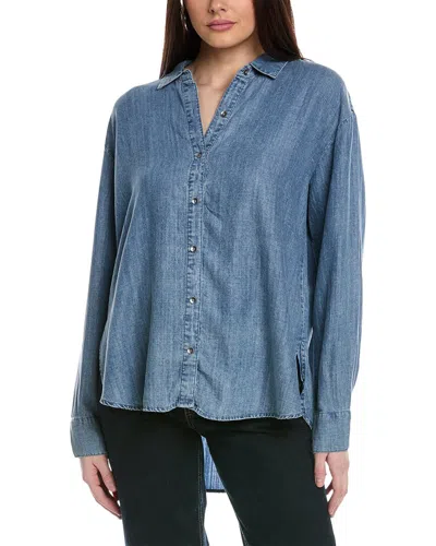 Shop Splendid Avril Button-down Shirt In Blue