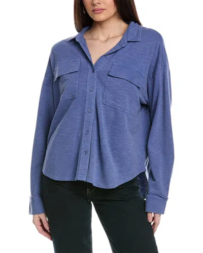 Shop Splendid Amara Pocket Button-down Shirt In Blue