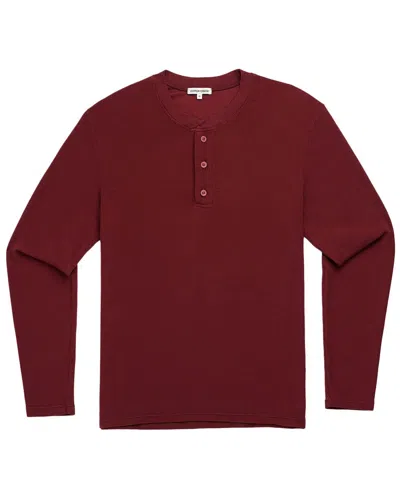 Shop Cotton Citizen Hendrix Henley Shirt In Red