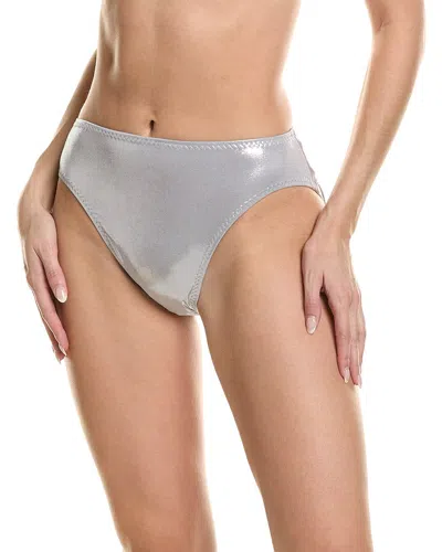 Shop Norma Kamali Underwire Bikini Bottom In Silver