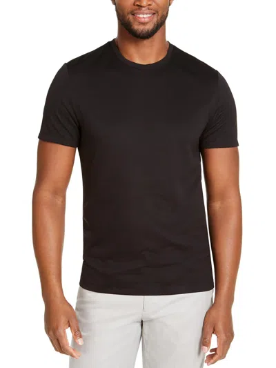 Shop Alfani Mens Ribbed Crewneck T-shirt In Black
